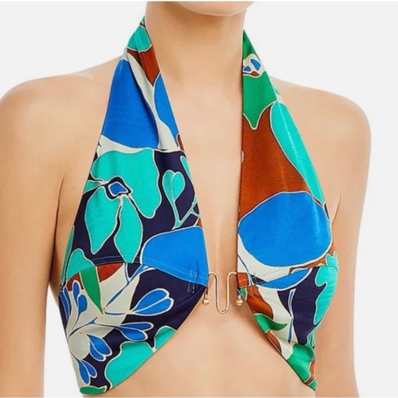 cult gaia Tops - Cult Gaia Diem Halter Crop Top in Botanic Aqua